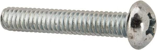 Value Collection - #12-24 UNC, 1-1/4" Length Under Head Phillips Drive Machine Screw - Round Head, Grade J82 Steel, Zinc-Plated Finish, Without Washer - Americas Industrial Supply