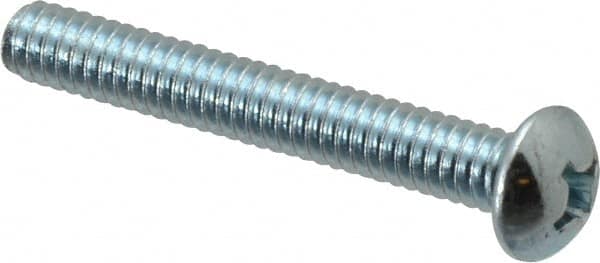 Value Collection - 1/4-20 UNC, 1-3/4" Length Under Head Phillips Drive Machine Screw - Round Head, Grade 2 Steel, Zinc-Plated Finish, Without Washer - Americas Industrial Supply