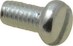 Value Collection - M2.6x0.45, 5mm Length Under Head Slotted Drive Machine Screw - Pan Head, Grade 4.8 Steel, Zinc-Plated Finish, Without Washer - Americas Industrial Supply