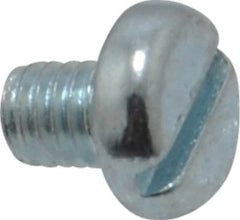 Value Collection - M3x0.50, 4mm Length Under Head Slotted Drive Machine Screw - Pan Head, Grade 4.8 Steel, Zinc-Plated Finish, Without Washer - Americas Industrial Supply