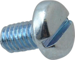 Value Collection - M3x0.50, 5mm Length Under Head Slotted Drive Machine Screw - Pan Head, Grade 4.8 Steel, Zinc-Plated Finish, Without Washer - Americas Industrial Supply