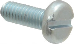 Value Collection - M3x0.50, 8mm Length Under Head Slotted Drive Machine Screw - Pan Head, Grade 4.8 Steel, Zinc-Plated Finish, Without Washer - Americas Industrial Supply