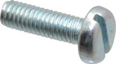 Value Collection - M3x0.50, 10mm Length Under Head Slotted Drive Machine Screw - Pan Head, Grade 4.8 Steel, Zinc-Plated Finish, Without Washer - Americas Industrial Supply