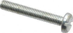 Value Collection - M3x0.50, 20mm Length Under Head Slotted Drive Machine Screw - Pan Head, Grade 4.8 Steel, Zinc-Plated Finish, Without Washer - Americas Industrial Supply