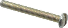 Value Collection - M3x0.50, 25mm Length Under Head Slotted Drive Machine Screw - Pan Head, Grade 4.8 Steel, Zinc-Plated Finish, Without Washer - Americas Industrial Supply