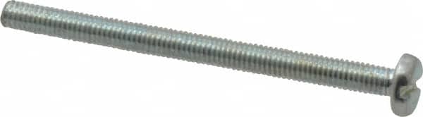 Value Collection - M3x0.50, 40mm Length Under Head Slotted Drive Machine Screw - Pan Head, Grade 4.8 Steel, Zinc-Plated Finish, Without Washer - Americas Industrial Supply