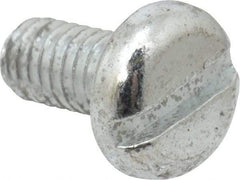Value Collection - M4x0.70, 8mm Length Under Head Slotted Drive Machine Screw - Pan Head, Grade 4.8 Steel, Zinc-Plated Finish, Without Washer - Americas Industrial Supply