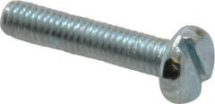 Value Collection - M4x0.70, 20mm Length Under Head Slotted Drive Machine Screw - Pan Head, Grade 4.8 Steel, Zinc-Plated Finish, Without Washer - Americas Industrial Supply
