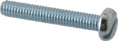 Value Collection - M4x0.70, 25mm Length Under Head Slotted Drive Machine Screw - Pan Head, Grade 4.8 Steel, Zinc-Plated Finish, Without Washer - Americas Industrial Supply