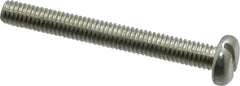 Value Collection - M4x0.70, 35mm Length Under Head Slotted Drive Machine Screw - Pan Head, Grade 4.8 Steel, Zinc-Plated Finish, Without Washer - Americas Industrial Supply