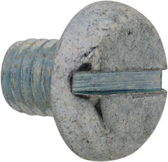 Value Collection - M5x0.80, 6mm Length Under Head Slotted Drive Machine Screw - Pan Head, Grade 4.8 Steel, Zinc-Plated Finish, Without Washer - Americas Industrial Supply