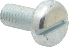 Value Collection - M5x0.80, 12mm Length Under Head Slotted Drive Machine Screw - Pan Head, Grade 4.8 Steel, Zinc-Plated Finish, Without Washer - Americas Industrial Supply