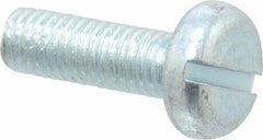Value Collection - M5x0.80, 16mm Length Under Head Slotted Drive Machine Screw - Pan Head, Grade 4.8 Steel, Zinc-Plated Finish, Without Washer - Americas Industrial Supply