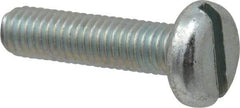 Value Collection - M5x0.80, 20mm Length Under Head Slotted Drive Machine Screw - Pan Head, Grade 4.8 Steel, Zinc-Plated Finish, Without Washer - Americas Industrial Supply