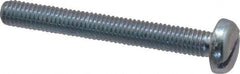 Value Collection - M5x0.80, 40mm Length Under Head Slotted Drive Machine Screw - Pan Head, Grade 4.8 Steel, Zinc-Plated Finish, Without Washer - Americas Industrial Supply