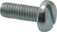 Value Collection - M6x1.00, 16mm Length Under Head Slotted Drive Machine Screw - Pan Head, Grade 4.8 Steel, Zinc-Plated Finish, Without Washer - Americas Industrial Supply