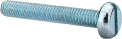 Value Collection - M6x1.00, 40mm Length Under Head Slotted Drive Machine Screw - Pan Head, Grade 4.8 Steel, Zinc-Plated Finish, Without Washer - Americas Industrial Supply