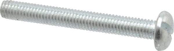 Value Collection - M6x1.00, 50mm Length Under Head Slotted Drive Machine Screw - Pan Head, Grade 4.8 Steel, Zinc-Plated Finish, Without Washer - Americas Industrial Supply