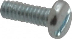 Value Collection - #2-56 UNC, 1/4" Length Under Head Slotted Drive Machine Screw - Pan Head, Grade J82 Steel, Zinc-Plated Finish, Without Washer - Americas Industrial Supply