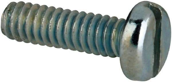 Value Collection - #2-56 UNC, 5/16" Length Under Head Slotted Drive Machine Screw - Pan Head, Grade J82 Steel, Zinc-Plated Finish, Without Washer - Americas Industrial Supply