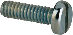 Value Collection - #2-56 UNC, 5/16" Length Under Head Slotted Drive Machine Screw - Pan Head, Grade J82 Steel, Zinc-Plated Finish, Without Washer - Americas Industrial Supply