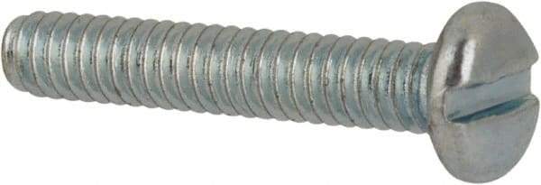 Value Collection - #2-56 UNC, 1/2" Length Under Head Slotted Drive Machine Screw - Pan Head, Grade J82 Steel, Zinc-Plated Finish, Without Washer - Americas Industrial Supply