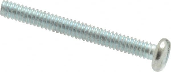 Value Collection - #2-56 UNC, 3/4" Length Under Head Slotted Drive Machine Screw - Pan Head, Grade J82 Steel, Zinc-Plated Finish, Without Washer - Americas Industrial Supply