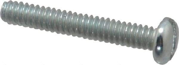 Value Collection - #4-40 UNC, 3/4" Length Under Head Slotted Drive Machine Screw - Pan Head, Grade J82 Steel, Zinc-Plated Finish, Without Washer - Americas Industrial Supply