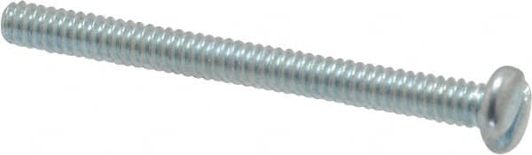 Value Collection - #4-40 UNC, 1-1/4" Length Under Head Slotted Drive Machine Screw - Pan Head, Grade J82 Steel, Zinc-Plated Finish, Without Washer - Americas Industrial Supply