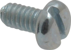 Value Collection - #5-40 UNC, 1/4" Length Under Head Slotted Drive Machine Screw - Pan Head, Grade 2 Steel, Zinc-Plated Finish, Without Washer - Americas Industrial Supply