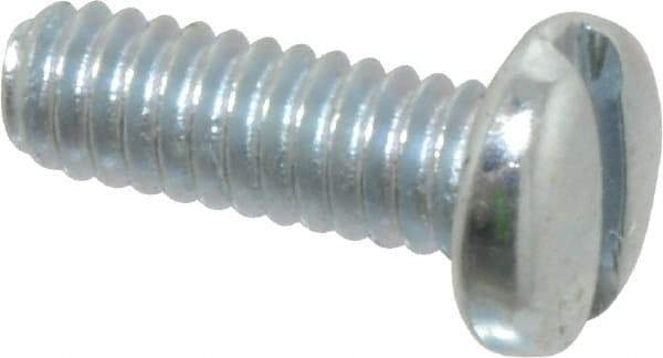 Value Collection - #5-40 UNC, 3/8" Length Under Head Slotted Drive Machine Screw - Pan Head, Grade J82 Steel, Zinc-Plated Finish, Without Washer - Americas Industrial Supply