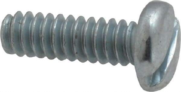 Value Collection - #6-32 UNC, 7/16" Length Under Head Slotted Drive Machine Screw - Pan Head, Grade 2 Steel, Zinc-Plated Finish, Without Washer - Americas Industrial Supply