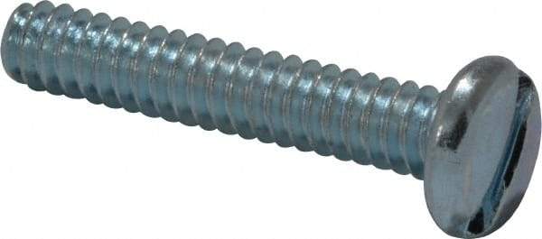 Value Collection - #6-32 UNC, 3/4" Length Under Head Slotted Drive Machine Screw - Pan Head, Grade J82 Steel, Zinc-Plated Finish, Without Washer - Americas Industrial Supply