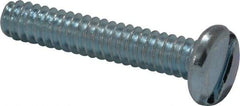 Value Collection - #6-32 UNC, 3/4" Length Under Head Slotted Drive Machine Screw - Pan Head, Grade J82 Steel, Zinc-Plated Finish, Without Washer - Americas Industrial Supply