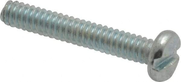 Value Collection - #6-32 UNC, 7/8" Length Under Head Slotted Drive Machine Screw - Pan Head, Grade J82 Steel, Zinc-Plated Finish, Without Washer - Americas Industrial Supply