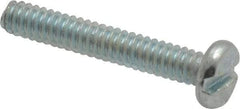 Value Collection - #6-32 UNC, 7/8" Length Under Head Slotted Drive Machine Screw - Pan Head, Grade J82 Steel, Zinc-Plated Finish, Without Washer - Americas Industrial Supply