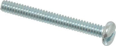Value Collection - #6-32 UNC, 1-1/4" Length Under Head Slotted Drive Machine Screw - Pan Head, Grade 2 Steel, Zinc-Plated Finish, Without Washer - Americas Industrial Supply