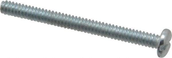 Value Collection - #6-32 UNC, 1-1/2" Length Under Head Slotted Drive Machine Screw - Pan Head, Grade J82 Steel, Zinc-Plated Finish, Without Washer - Americas Industrial Supply