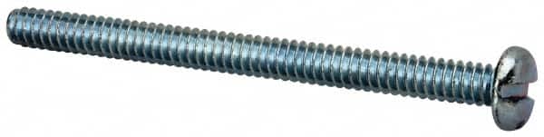 Value Collection - #6-32 UNC, 1-3/4" Length Under Head Slotted Drive Machine Screw - Pan Head, Grade J82 Steel, Zinc-Plated Finish, Without Washer - Americas Industrial Supply