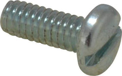 Value Collection - #8-32 UNC, 7/16" Length Under Head Slotted Drive Machine Screw - Pan Head, Grade J82 Steel, Zinc-Plated Finish, Without Washer - Americas Industrial Supply