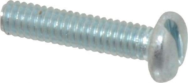 Value Collection - #8-32 UNC, 3/4" Length Under Head Slotted Drive Machine Screw - Pan Head, Grade J82 Steel, Zinc-Plated Finish, Without Washer - Americas Industrial Supply