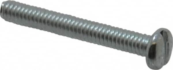 Value Collection - #8-32 UNC, 1-1/4" Length Under Head Slotted Drive Machine Screw - Pan Head, Grade J82 Steel, Zinc-Plated Finish, Without Washer - Americas Industrial Supply