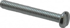Value Collection - #8-32 UNC, 1-1/4" Length Under Head Slotted Drive Machine Screw - Pan Head, Grade J82 Steel, Zinc-Plated Finish, Without Washer - Americas Industrial Supply