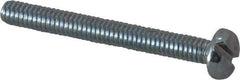 Value Collection - #8-32 UNC, 1-1/2" Length Under Head Slotted Drive Machine Screw - Pan Head, Grade J82 Steel, Zinc-Plated Finish, Without Washer - Americas Industrial Supply