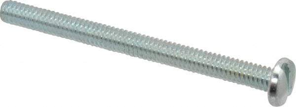 Value Collection - #8-32 UNC, 2" Length Under Head Slotted Drive Machine Screw - Pan Head, Grade J82 Steel, Zinc-Plated Finish, Without Washer - Americas Industrial Supply