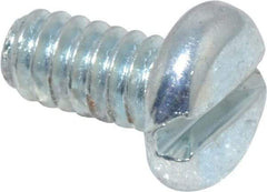 Value Collection - #10-24 UNC, 3/8" Length Under Head Slotted Drive Machine Screw - Pan Head, Grade J82 Steel, Zinc-Plated Finish, Without Washer - Americas Industrial Supply