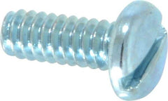 Value Collection - #10-24 UNC, 1/2" Length Under Head Slotted Drive Machine Screw - Pan Head, Grade J82 Steel, Zinc-Plated Finish, Without Washer - Americas Industrial Supply