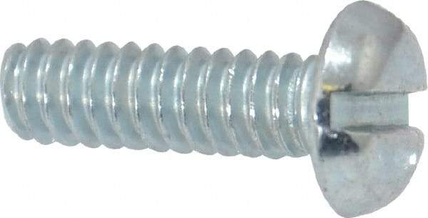 Value Collection - #10-24 UNC, 5/8" Length Under Head Slotted Drive Machine Screw - Pan Head, Grade J82 Steel, Zinc-Plated Finish, Without Washer - Americas Industrial Supply