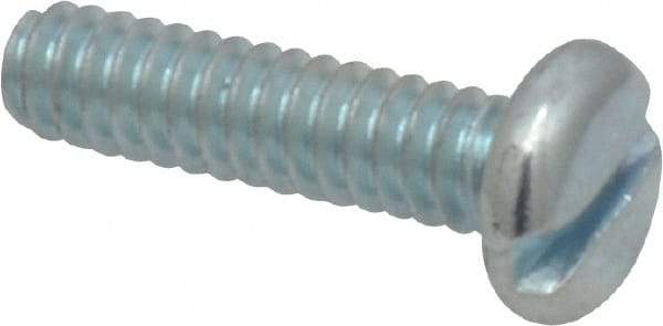 Value Collection - #10-24 UNC, 3/4" Length Under Head Slotted Drive Machine Screw - Pan Head, Grade J82 Steel, Zinc-Plated Finish, Without Washer - Americas Industrial Supply