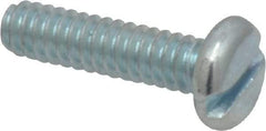 Value Collection - #10-24 UNC, 3/4" Length Under Head Slotted Drive Machine Screw - Pan Head, Grade J82 Steel, Zinc-Plated Finish, Without Washer - Americas Industrial Supply